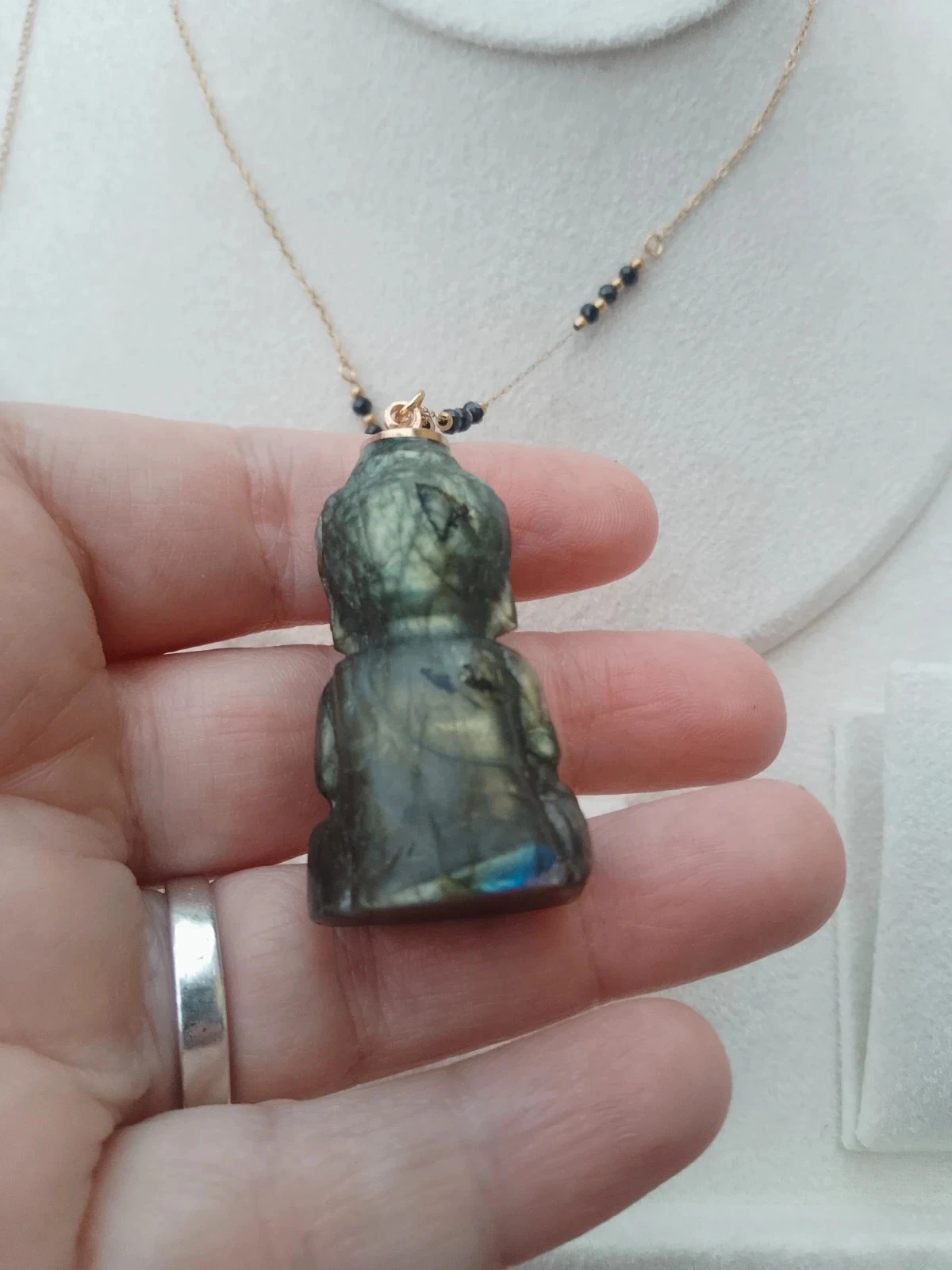 Collier sautoir bouddha en pierre de labradorite – photo 6